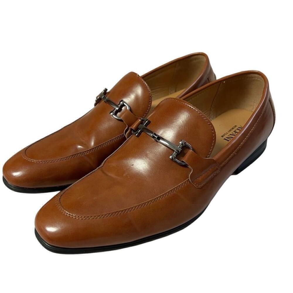 ALFANI Men's Brown Otis Bit Slip-On Loafers with Buckle Size 10 M